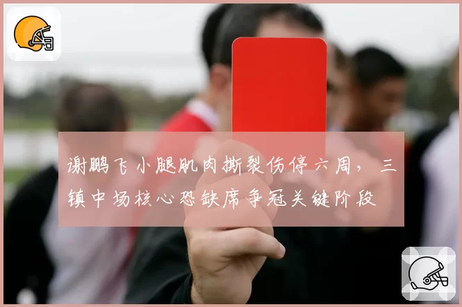谢鹏飞小腿肌肉撕裂伤停六周,三镇中场核心恐缺席争冠关键阶段